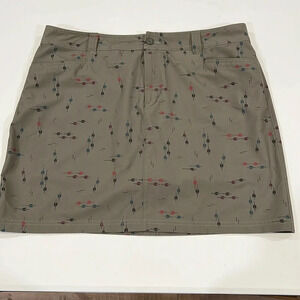 Eddie Bauer - 14, army green, arrow details, skort